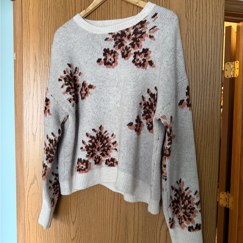 Knox Rose Cream and Brown Patterned Sweater